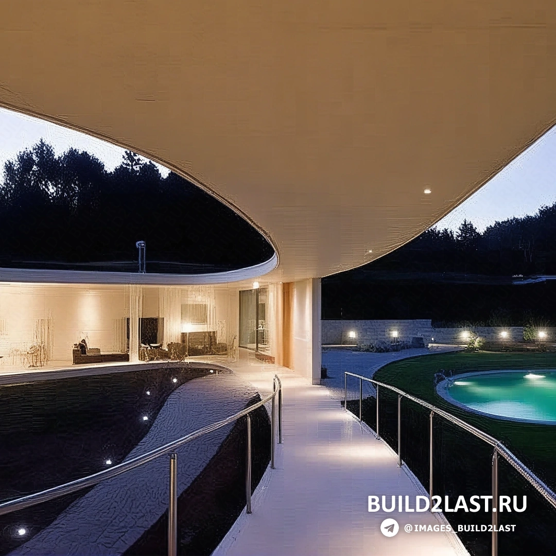 Площадка для отдыха с удобными креслами и зелёными растениями