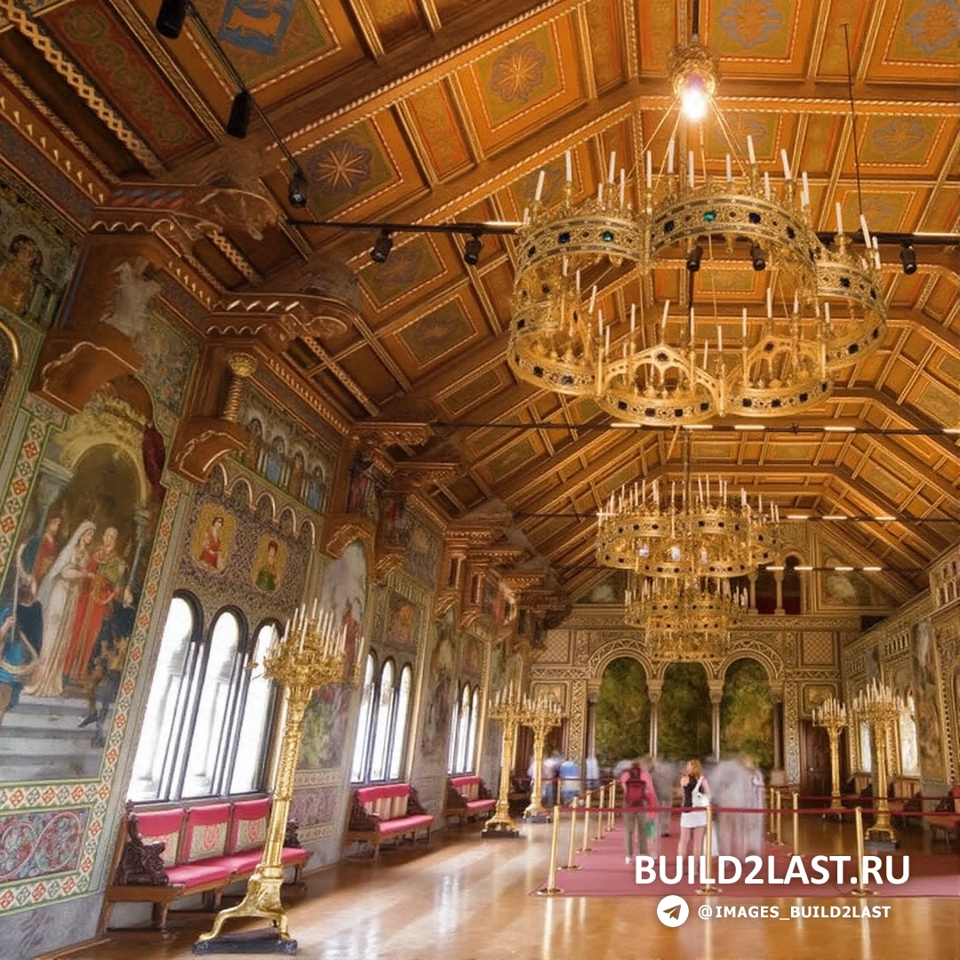 Зимний вид на замок Нойшванштайн с Альпами и лесом, декабрь или январь